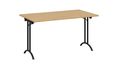 SLA 140 lak skládací jednací stůl 1394x800, deska 25 mm, podnož černý lak, deska javor horský